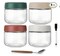Overnight Oats Containers with Lids, Practical Muesli Container to Go, 10oz Glass Jars with Lids - Set of 4, Baby Food Containers, Chia Seed Pudding Jars, with Spoon and Marker